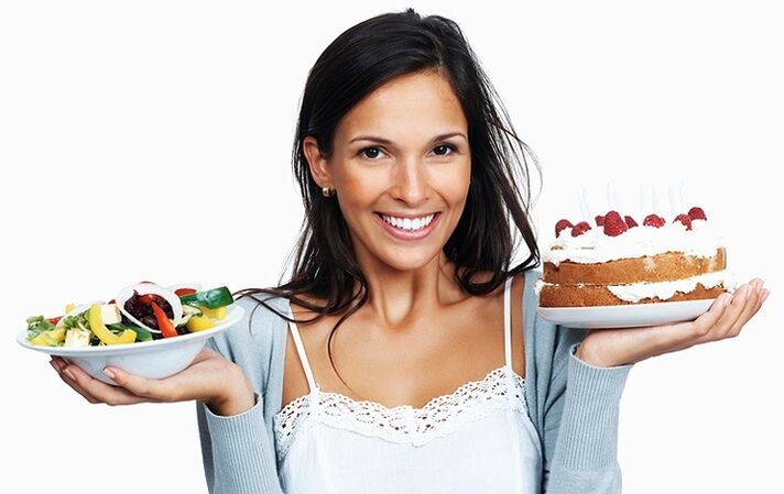 Le choix entre la salade et le gâteau